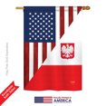 thumbnail image 2 of Breeze Decor 08379 US Polish Friendship 2-Sided Vertical Impression House Flag - 28 x 40 in., 2 of 4