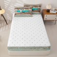 thumbnail image 3 of catabedysis Teal Camper Print Zipper Full Size Comforter Sets with Fitted Sheet and 2 Pillowcases,Retro Camping Rv Zipper Bedding Set For Boys,Multicolor,Reversible,4 Pieces, 3 of 7