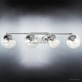 thumbnail image 3 of Urban Ambiance Luxury Mid-Century Modern Bath Fixture, Size: 6-3/4"H x 33"W, with Modern Style Elements, Polished Chrome Finish and Clear Shade, UHP2622, 3 of 7