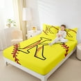 thumbnail image 4 of Homewish Initial K Letter Full Size Sheets for Teen, Baseball Sports Lover Bed Sheets, Cartoon Softball Print Sheet Sets, Luxury Bedroom Decor, 4-Piece, 4 of 7