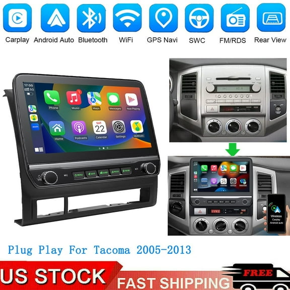 For Toyota Tacoma 2005-2013 Android 15.0 Car Radio Stereo GPS WIFI Apple Carplay