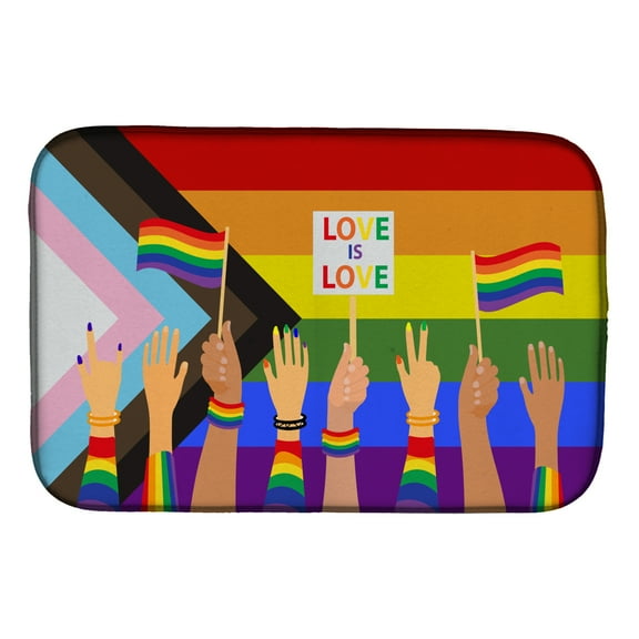 Gay Pride Parade Progress Pride Dish Drying Mat