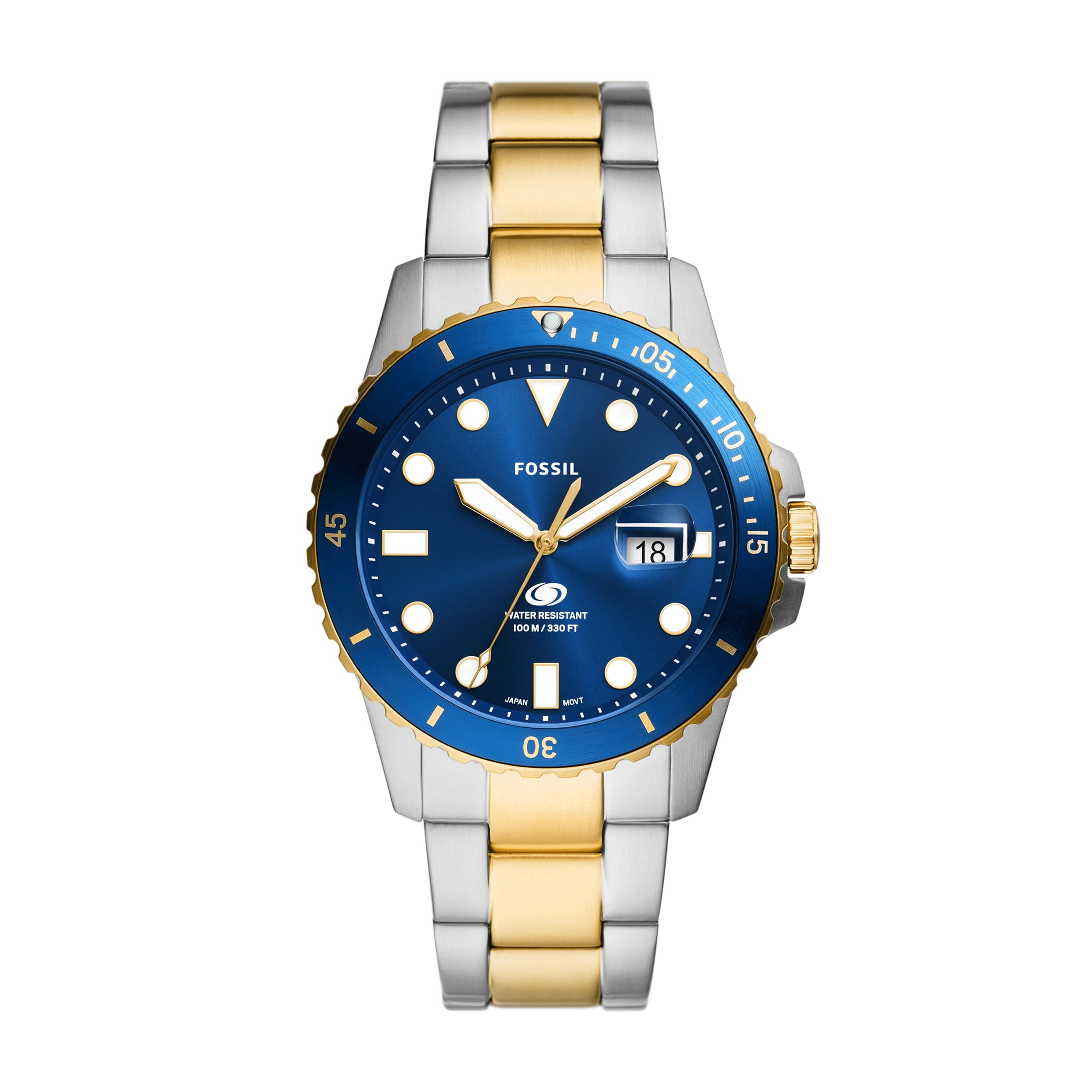 Fossil Men's Commuter Blue Dial Leather Watch FS5274