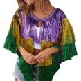 thumbnail image 1 of Veste en Denim pour Femmes, Poncho de Fête Carnaval pour Femmes, 1 of 6