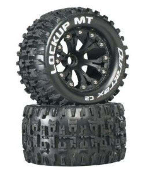 Duratrax Lockup C2 Mounted Buggy Tire 1/8 Scale White 2-Piece