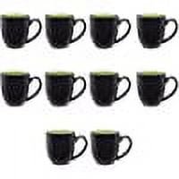 Bistro Coffee Mugs 16 oz. Set of 10, Bulk Pack - Great for Tea, Cocoa, Diner, Travel mugs - Lime Green