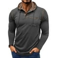 thumbnail image 2 of FRSASU Men's Causal Pullover Hoodie Lightweight Solid Color Hooded Sweatshirt Tops Long Sleeve Henley Shirt with Pocket Dark Gray, 2 of 7