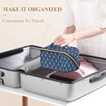 thumbnail image 3 of FORMRS Makeup Bag Travel Cosmetic Organizer for Women Fold Flat Zipper Pouch with Handle, Navy Blue Anchors Pattern, 3 of 8