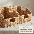 thumbnail image 3 of DEILSY Natural Water Hyacinth Wicker Storage Basket with Built-in Handles, Decorative Storage Baskets, Handwoven Wicker Basket for Pantry, Shelves, Closet & Home Organization - 2 Pack, 3 of 7