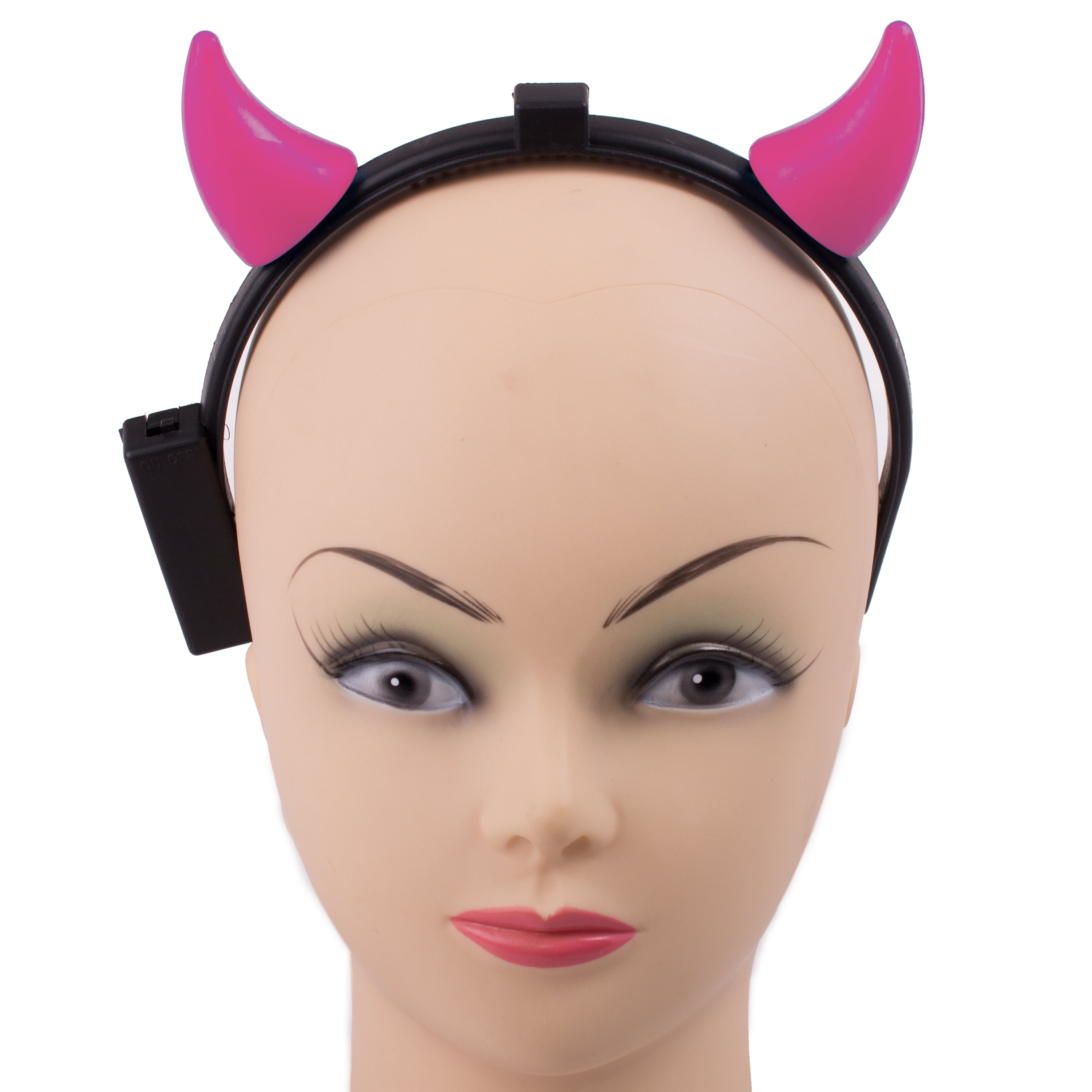 Veil Entertainment LightUp Devil Horns LED Headband, Pink, 6.5
