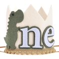 thumbnail image 1 of wonima44 Dinosaur One Birthday Crown-Felt Dinosaur Theme Party Crown,Dinosaur Wild One Birthday Photo Props, 1 of 1