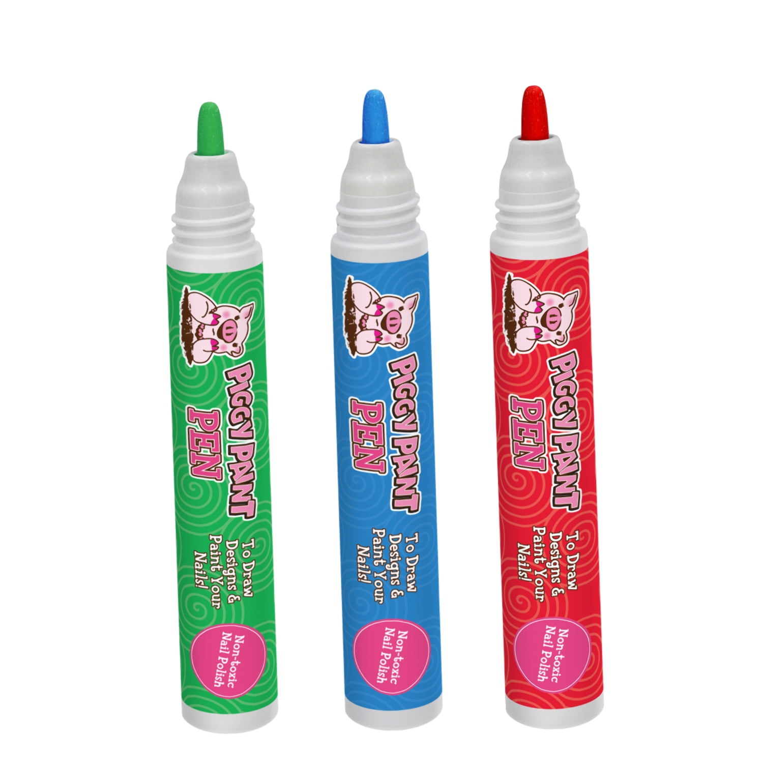 Piggy Paint Bright Bunch Bundle 3-Pack Nail Polish Pens Mess-free Non-toxic Kids