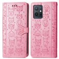 thumbnail image 1 of Funda Cartera FOXDOCK para MOTO E22 4G , Flip PU con Relieve de Gatos y Perros, Tarjetero y Soporte, 1 of 6