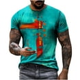 thumbnail image 2 of Waiimak T-Shirt Unimode pour Hommes Imprimés Graphiques Croix Manches Courtes Blouse Décontractée, 2 of 9