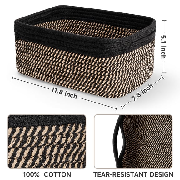 Small Storage Baskets for Organizing ,Woven Shelf Toy Basket
