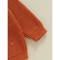 thumbnail image 6 of Toddler Baby Boy Girl Halloween Outfit Knit Chunky Pumpkin Sweaters Crew Neck Pullover Sweatshirt Tops Fall Winter Clothes, 6 of 7