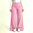 thumbnail image 5 of TEAJOPSUU Plus Size Yoga Pants for Women Wide Leg Stretchy High Waist Elastic Waisted Palazzo Pants Casual Daily Trousers XL-5XL Pink, 5 of 6