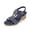Blue, variant on Women's Low Wedge Heels Summer Dressy Platform Sandals Elastic Bohemian Ankle Strap Open Toe Flower Casual Shoes