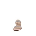 thumbnail image 4 of Women Double Strap High Chunky Heeled Slip On Slide Sandals (Double Rhinestoned Pink, 10), 4 of 4