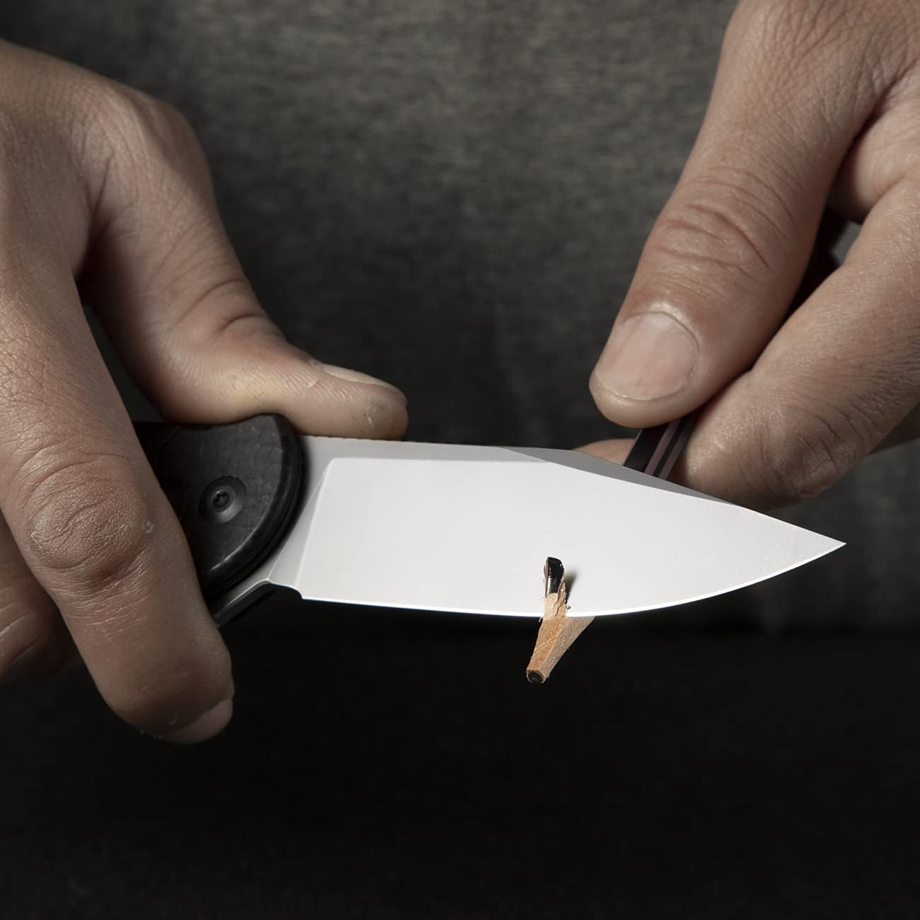 CIVIVI Folding Pocket Knife, Button Lock Flipper Cogent Knife 14C28N Blade Black Micarta Handle C20038D-7