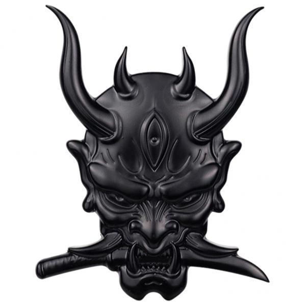 Calcomanía decorativa de Coche Sunnimix 3x Samurai Japanese Oni 3D Death Muerte