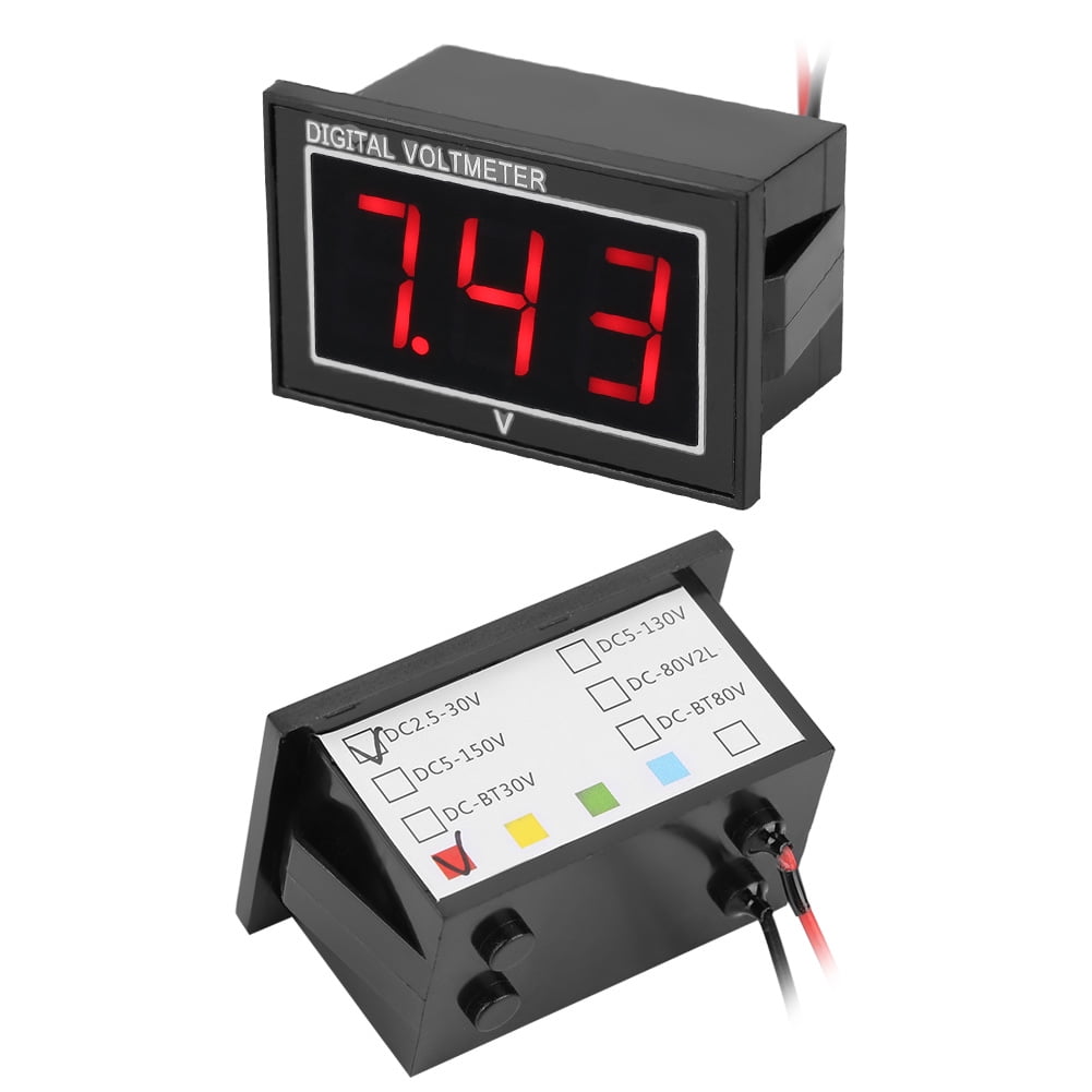 Voltage Meter, DC Easy To Connect Voltage Panel, 0.56Inch 3Digit Led