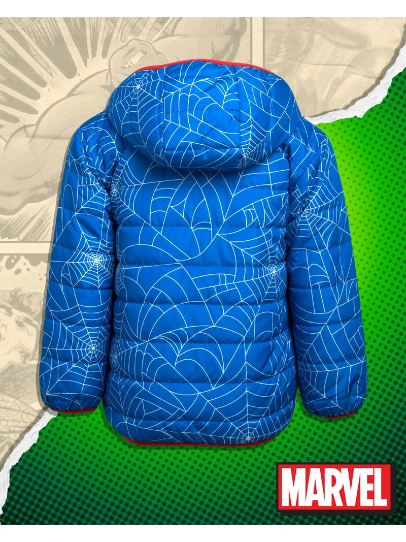 Marvel Boys' Avengers Spider-Man Reversible Jacket – Sherpa Fleece