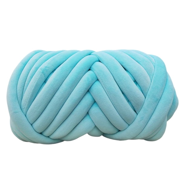 Hilo De Algodón Chunky Yarn DIY Slipper Bag Spinning Hilo Hilo Anti-pilling para Tejido (Azul)