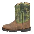 thumbnail image 3 of Kid'S Autry Brown Distress/Green Crackle Leather Cowboy Kids Boot, 3 of 4