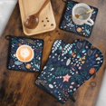 thumbnail image 5 of Pioneer Flower Floral Print Pattern Kitchen Oven Mitt and Pot Holder Sets 4 Pcs for Baking, Cooking and Grilling, Heat Resistant Up To 392 °F, 5 of 7