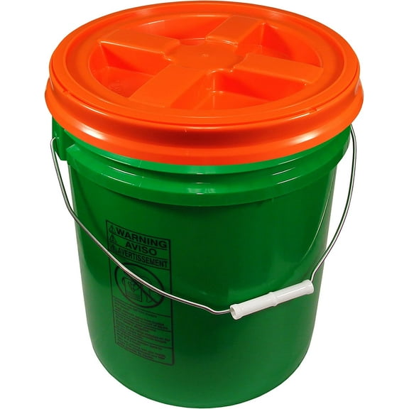 Green 5 Gallon 90 mil Bucket with Gamma Seal Lid (Orange)