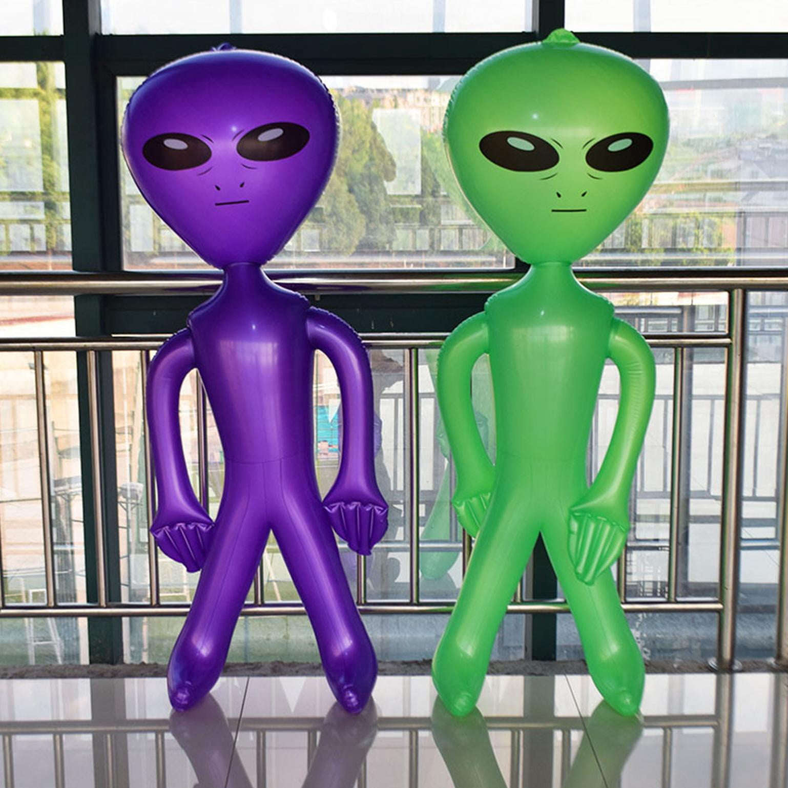 Jumbo Martian Party Decor Halloween Area 51 Toy 3 Pack Inflatable Alien ...