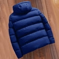 thumbnail image 3 of Ceisia Men Short Puffer Jacket Lightweight Hood Winter Windproof Zip Up Hoodie Drawstring with Pockets Purple S Gift, 3 of 8