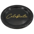 thumbnail image 2 of Celebrate It Celebrate Snack Plates, Gold Foil Script Decorative Paper Tableware, Black/Gold, 7", 12 Pack (96 Total), 2 of 2