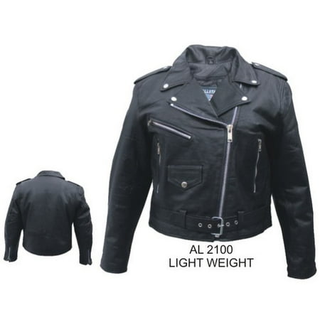 Lambskin Patched Leather - Ladies Large Size basic motorcycle Lambskin Leather Biker Jacket With 3 front zippered pockets