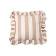 thumbnail image 2 of Striped Velvet Ruffled Throw Pillow with Insert for Sofa Couch Bed – Soft Decorative Accent Pillow for Living Room and Bedroom, 2 of 7