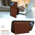 thumbnail image 6 of Compatible for iPhone 14 Plus Wallet Case with Card Slots Holder, Magnetic 2-in-1 Design PU Leather Purse Case, Flip Stand Durable Shockproof Protective Cover for iPhone 14 Plus, Brown, 6 of 11