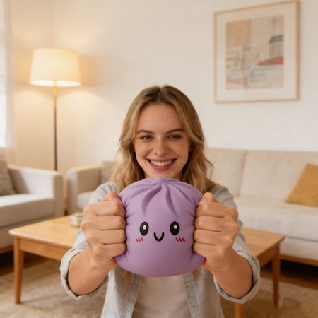 Roiihwy Giant Dumplings Squish Toys with Drawer Slow Rebound Squeeze Stress Balls Purple 6 Stress Relief Sensory Toys