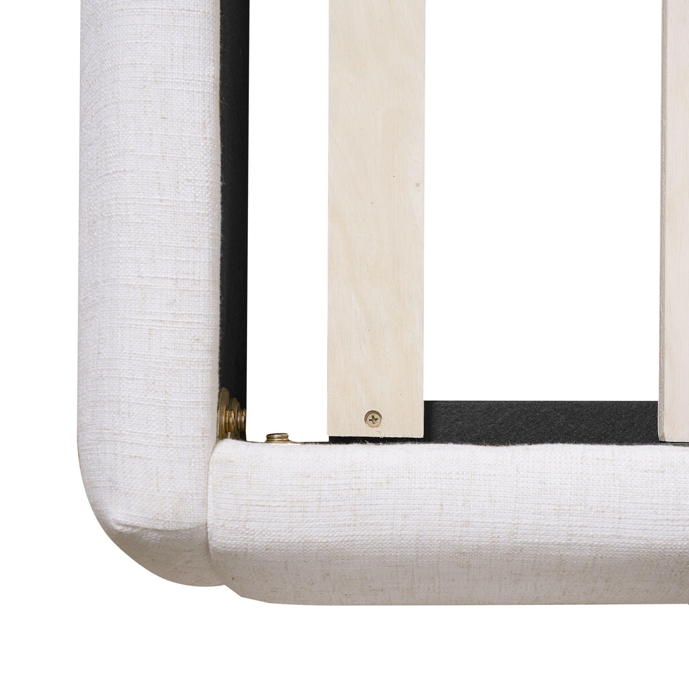 Christopher Knight Home King Upholstered Bed Frame, Linen Fabric Pillow-Back Headboard, Solid Wood Frame, Beige