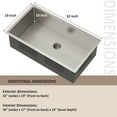 thumbnail image 2 of Stainless Steel Bar Sink, Handcrafted Undercounter Kitchen Sink, Commercial Grade Brushed Finish, 32*19 Inches, 2 of 4