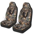thumbnail image 4 of Jeiento Deer Car Seat Covers Front Seats Only Waterproof Auto Front Bucket Seat Covers for Trucks SUVs Sedans Van Camo Hunting Tree Wood Car Accessory Decor, 4 of 7