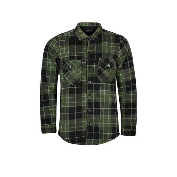 Men's Heat Holders Heatweaver Lined Fleece Shirt Jacket Color: Hunter Green Black Size: XXL