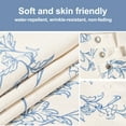 thumbnail image 5 of Sanmadrola Blue Shower Curtain Floral Plant Shower Curtain Set with Tassels, Heavy Duty Faux Cotton Linen Cottagecore Boho Vintage Rustic Shower Curtains with Hooks for Bathroom Decor, 72x72 in, 5 of 8
