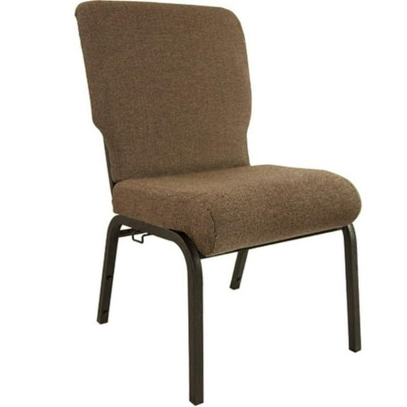 Maklaine Contemporary 20.5" Fabric Church Chair in Jute and Black