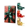 thumbnail image 5 of 25 Yards Snow Printing Satin Ribbon Christmas Red and Green Ribbons, 5 of 9