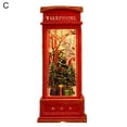 thumbnail image 2 of Cheers.US Christmas Snow Globe Lantern Phone Booth, Swirling Water Glittering Battery Operated Festicval Ornament with Timer for Christmas Tabletop Centerpiece Home Decoration, 2 of 7