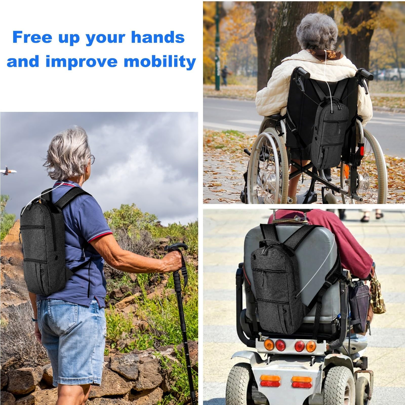 Portable Oxygen Tank Backpack for Small Size M2, A/M4, ML6, B/M6, M7, C/M9 Cylinders