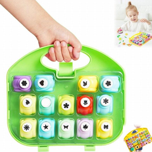 Creative Children's DIY Punch Craft Kit Craft Punch Shapes Set Creative Children's Craft Punch Shapes Set Craft Paper Punch Leaves Butterfly Heart Flower Punch DIY Project