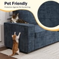 thumbnail image 2 of Techmilly Living Room Loveseat Sofa Set of 2, Modern Comfy Sofa with Wide Armrest, 2 Seater Chenille Couch, Removable Cover, Deep Seat Sofa, Navy Blue, 2 of 9