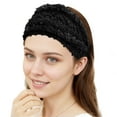 thumbnail image 4 of Unique Bargains 1 Pc Headband Three-dimensional Flower Lace Wide Hairband for Women Black, 4 of 5